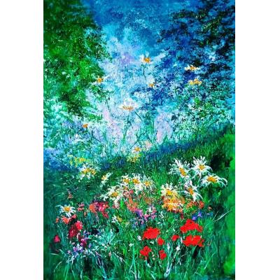 山水抽象装饰油画 大芬村油画