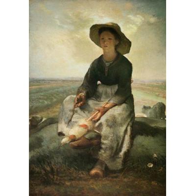 年轻的牧羊女 让·弗朗索瓦·米勒 日期： 1870 - 18...