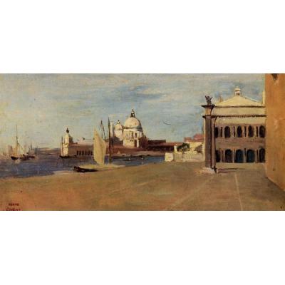 从 Riva degli Schiavone 俯瞰威尼斯大运河 卡米耶·柯罗 日期： 1828 风格： 现实主义 主题： 意大利城市景观、风景和海景 类型： 城市景观 媒体： 油、 纸 地点： 私人收藏 方面： 22 x 40 厘米