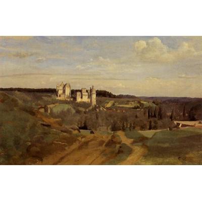 皮埃尔丰 (Pierrefonds) 的景色 卡米耶·柯罗 日期： 约1834 年 风格： 现实主义 主题： 法国城市景观、风景和海景 类型： 景观 媒体： 油彩、 帆布 地点： 坎佩尔美术博物馆，坎佩尔，法国