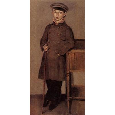 柯罗家族的小男孩 卡米耶·柯罗 日期： 约1850 年 风格： 现实主义 主题： 法国人 类型： 肖像 媒体： 油彩、 帆布 地点： 欧苏瓦地区瑟米市立博物馆，法国欧苏瓦地区瑟米