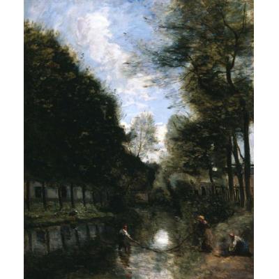 吉索尔，树木环绕的河流 卡米耶·柯罗 原标题： 吉索尔，Riviere Bordee d'Arbres 日期： 约1873 年 风格： 现实主义 主题： 其他城市景观、风景和海景 类型： 景观 媒体： 油彩、 帆布 地点： 私人收藏 方面：