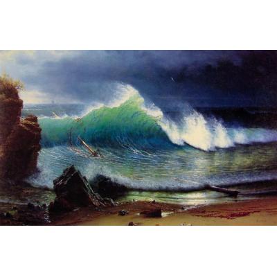 碧绿海岸 艾伯特·比尔施塔特 日期： 1878 风格： 光主...