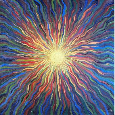燃烧的太阳抽象油画 大芬村油画