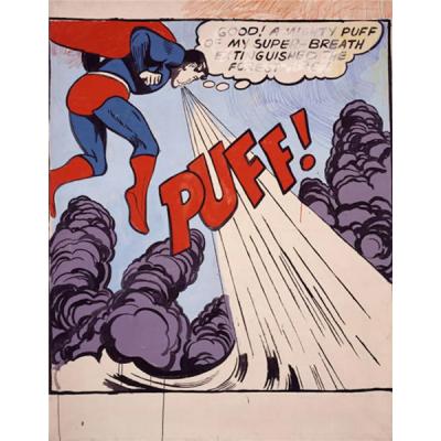 大芬村定制安迪・沃霍尔《Superman》大幅油画 —— 为动漫艺术展览馆塑造震撼艺术景观