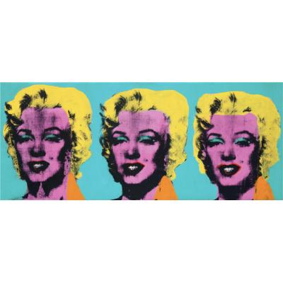 大芬村重磅推出 1962 年美国安迪・沃霍尔《Three Marilyns》波普艺术丝网印刷墨水画布肖像油画 - 商业空间艺术氛围营造的核心利器