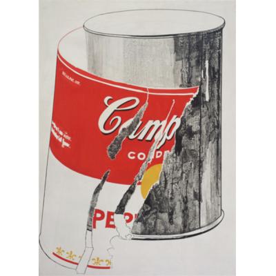 大芬村定制安迪・沃霍尔式 1962 年美国《Big Torn Campbell's Soup Can (Pepper Pot)》主题波普艺术丝网印刷画布具象油画 - 展现独特艺术品味的个性创作