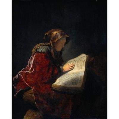 大芬村油画工作室《女先知安娜（伦勃朗母亲）》油画复制品 | 巴洛克风格人物肖像油画 | 高端家居与办公室装饰