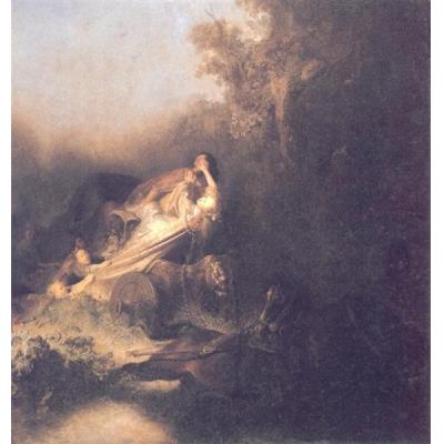 大芬村油画工作室《普罗塞皮娜被掠夺》油画复制品 | 伦勃朗经典神话油画 | 客厅与书房艺术装饰