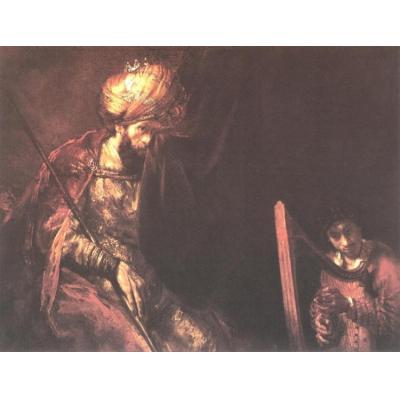 大芬村油画工作室《扫罗与大卫》油画复刻 | 伦勃朗巴洛克宗教油画