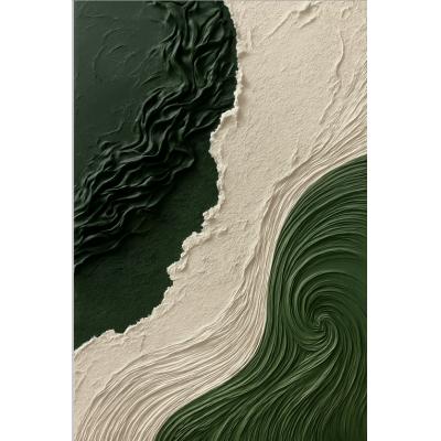 绿色河流  抽象油画装饰画  大芬村01