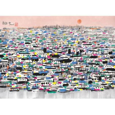  Wu Guanzhong 吳冠中 China, 1919-2010 Morning Brush over a Harbour 