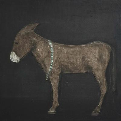 油画驴子 装饰画  大芬村油画