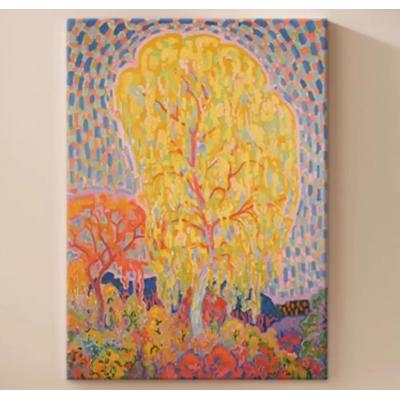 大芬村  小众艺术装饰画客厅抽象挂画大幅彩色手绘花卉