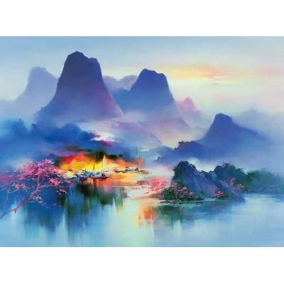 新中式油画 大芬村手绘油画  中式风景画